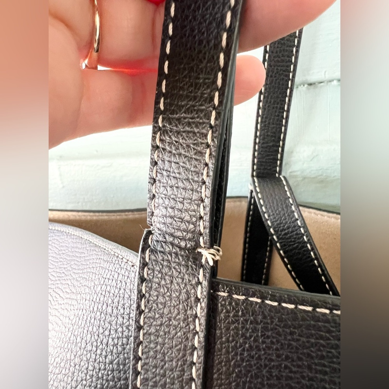 Polne Black Leather Tote Bag — image 7 of 8